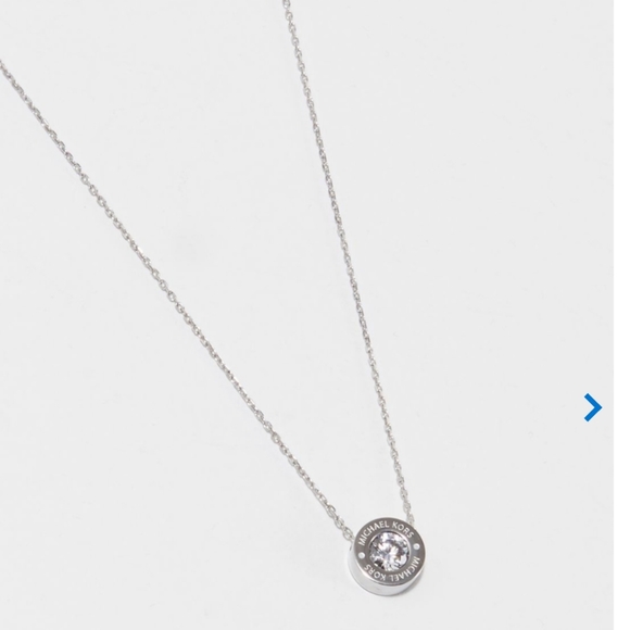 MICHAEL KORS SINGLE RHINESTONE NECKLACE SET IJ SILVER - Picture 6 of 7